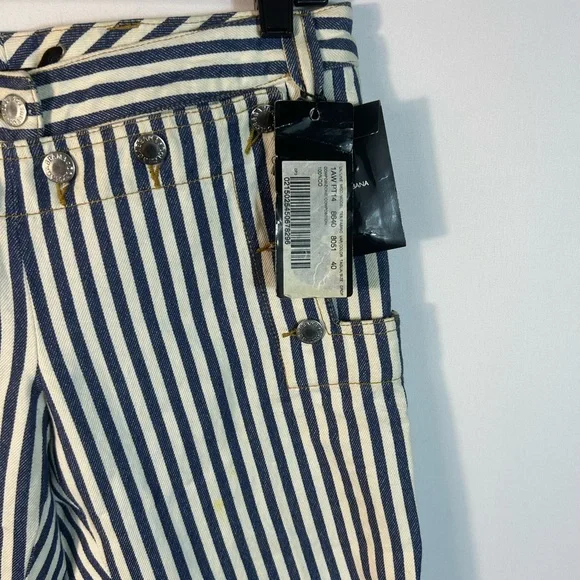Dolce & Gabbana Navy and White Striped Shorts